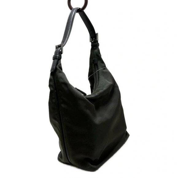 Auth COACH - 7423 Khaki Black Nylon Leather Shoulder Bag - Picture 8 of 8
